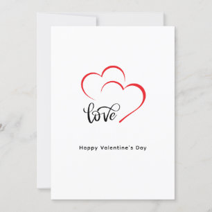 Cartes Pour Fêtes Annuelles Saint-Valentin minimaliste rouge noir sur mesure