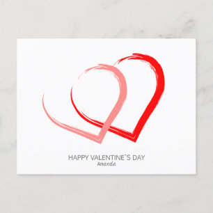 Cartes Pour Fêtes Annuelles Saint Valentin moderne`s Red Pink Hearts élégant