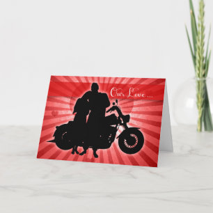 Cartes Pour Fêtes Annuelles Saint Valentin Motorcycle Couple en amour
