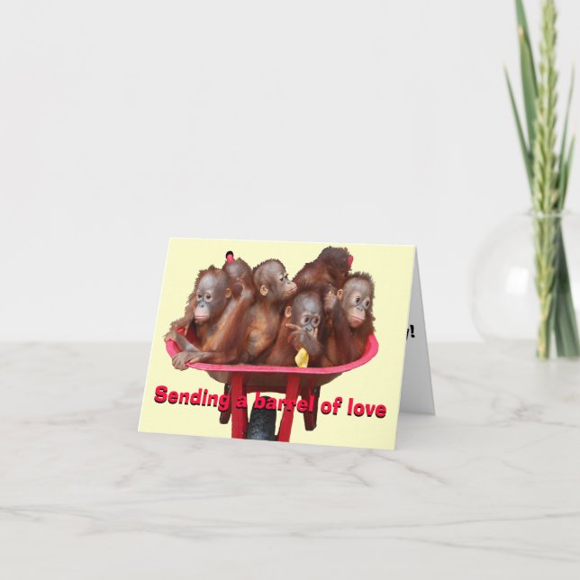 Cartes Pour Fêtes Annuelles Saint Valentin Orangoutans (Devant)