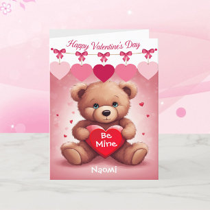 Cartes Pour Fêtes Annuelles Saint Valentin Ours en peluche Texte personnalisé 