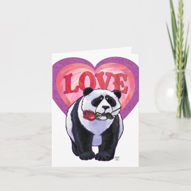 Cartes Pour Fêtes Annuelles Saint Valentin Panda Bear (Devant)
