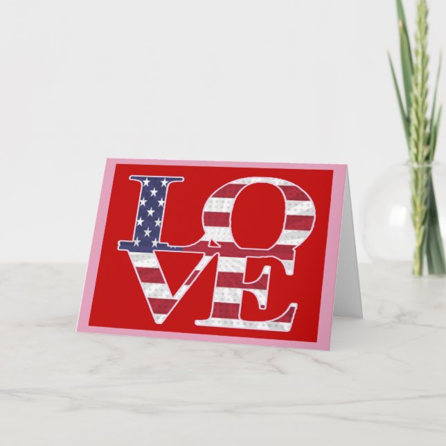 Cartes Pour Fêtes Annuelles Saint-Valentin patriotique (Devant)