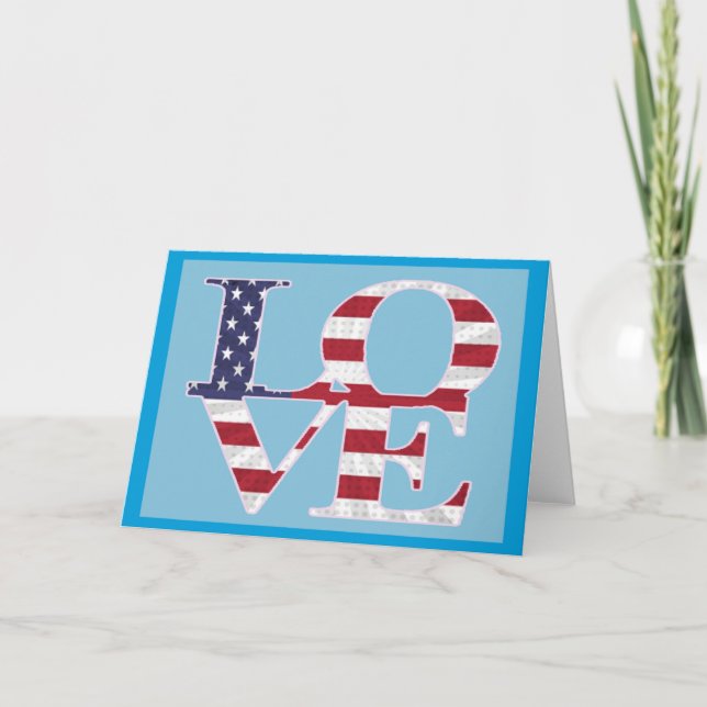 Cartes Pour Fêtes Annuelles Saint-Valentin patriotique (Devant)