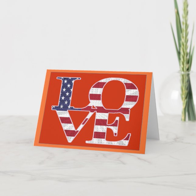 Cartes Pour Fêtes Annuelles Saint-Valentin patriotique (Devant)