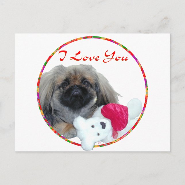 Cartes Pour Fêtes Annuelles Saint-Valentin Pékinois (Devant)