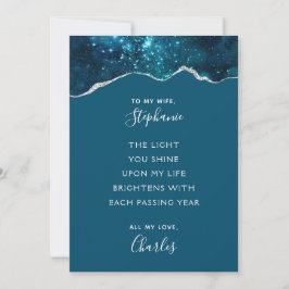 Cartes Pour Fêtes Annuelles Saint-Valentin poème romantique Galaxie Turquoise