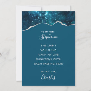 Cartes Pour Fêtes Annuelles Saint-Valentin poème romantique Galaxie Turquoise