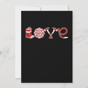 Cartes Pour Fêtes Annuelles Saint-Valentin Pompiers   Femme de pompier