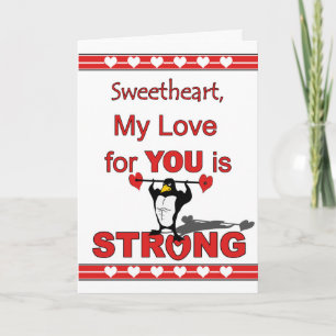 Cartes Pour Fêtes Annuelles Saint Valentin pour amour, pingouin et poids
