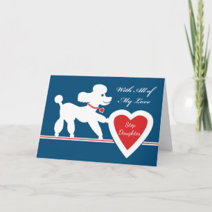 Cartes Pour Fêtes Annuelles Saint-Valentin pour Étape fille mignonne caniche