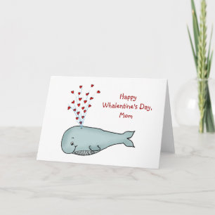 Cartes Pour Fêtes Annuelles Saint-Valentin pour maman - Belle baleine avec coe