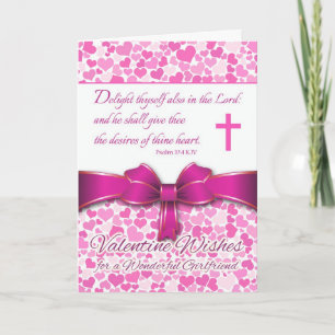 Cartes Pour Fêtes Annuelles Saint-Valentin pour petite amie, Psaume 37 Écritur