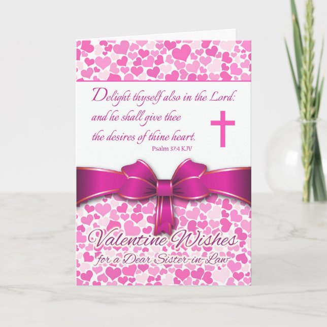 Cartes Pour Fêtes Annuelles Saint-Valentin religieux pour soeur en droit, Psau (Devant)