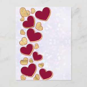 Cartes Pour Fêtes Annuelles Saint-Valentin romantique   Cœur bordeaux et or