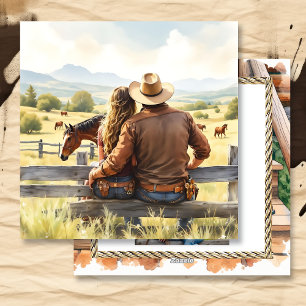 Cartes Pour Fêtes Annuelles Saint-Valentin romantique de country et western
