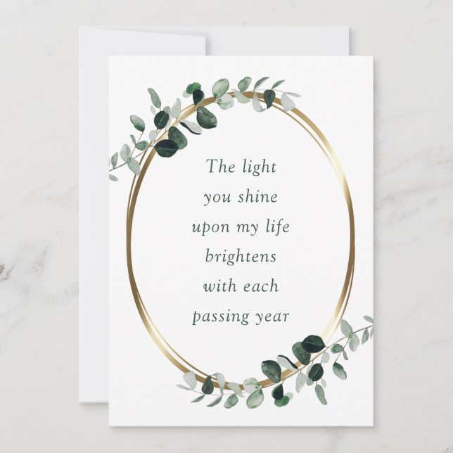 Cartes Pour Fêtes Annuelles Saint-Valentin romantique d'Eucalyptus (Devant)