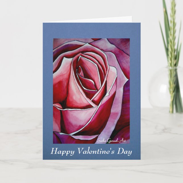 Cartes Pour Fêtes Annuelles Saint Valentin Rose rose (Devant)