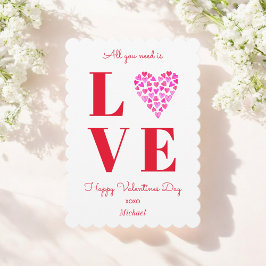 Cartes Pour Fêtes Annuelles Saint-Valentin Rouge Coeur Amour Gras
