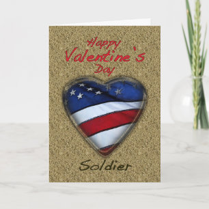 Cartes Pour Fêtes Annuelles Saint Valentin Soldier Sand Patriotique