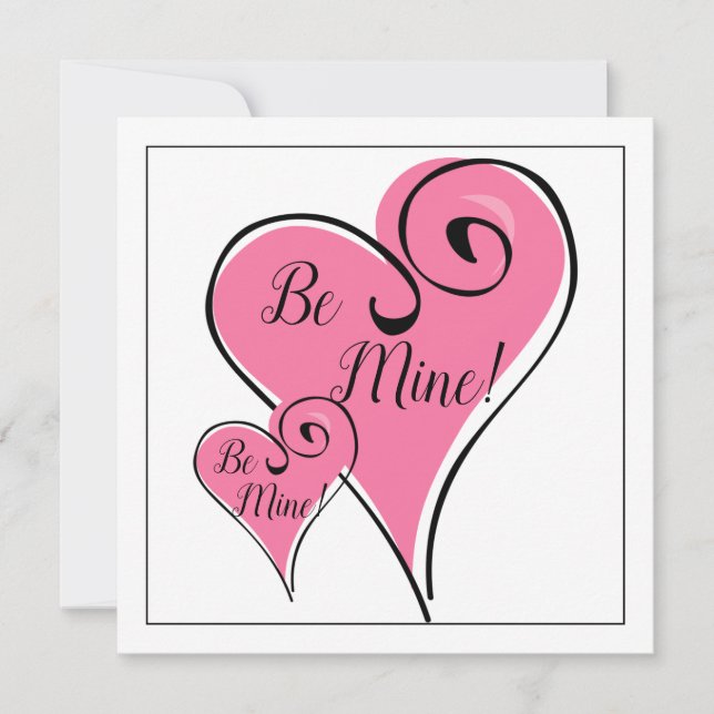 Cartes Pour Fêtes Annuelles Saint-Valentin Soyez mes coeurs et Verse Whimsical (Devant)