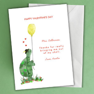 Cartes Pour Fêtes Annuelles Saint Valentin Tortue Enseignant Valentine