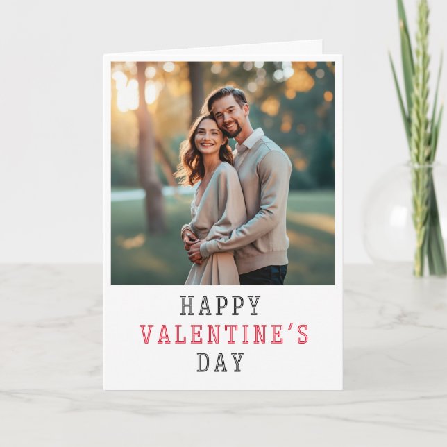 Cartes Pour Fêtes Annuelles Saint Valentin Typographie simple Photo (Devant)