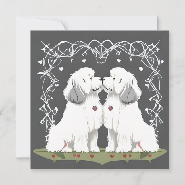 Cartes Pour Fêtes Annuelles Saint Valentin Vieux Anglais Berger Aimer (Devant)