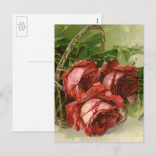 Cartes Pour Fêtes Annuelles Saint Valentin vintage, Crimson Red Roses