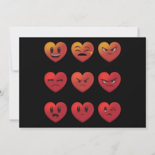 Cartes Pour Fêtes Annuelles Saint-Valentin Visages Rigolards Coeurs Drôle