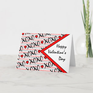 Cartes Pour Fêtes Annuelles Saint Valentin XOXO Rouge noir blanc design
