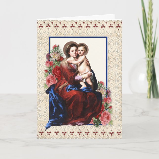 Cartes Pour Fêtes Annuelles Saint-Valentines Jour béni Vierge Floral (Devant)