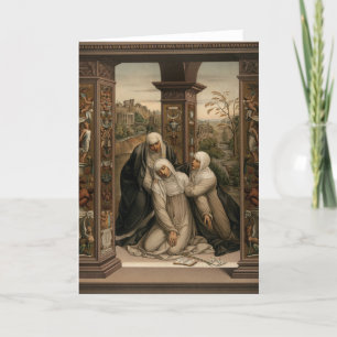 Cartes Pour Fêtes Annuelles Sainte Catherine de Sienne Stigmatiste Religieux