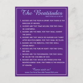 Cartes Pour Fêtes Annuelles Sainte Écriture Matthieu 5:3 à 5:10 Béatitudes