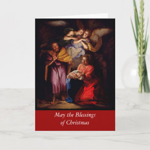 Cartes Pour Fêtes Annuelles Sainte Famille avec les anges par Coypel