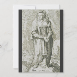 Cartes Pour Fêtes Annuelles Sainte Hildegarde de Bingen Art Mystique Médiéval