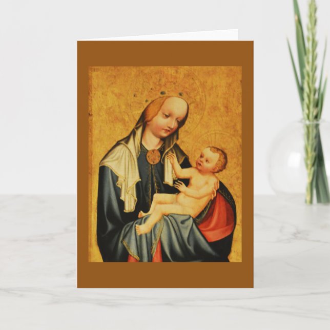 Cartes Pour Fêtes Annuelles Sainte Marie et bébé Jésus (Devant)