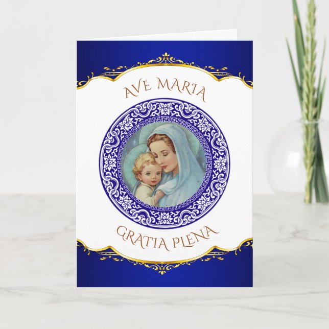 Cartes Pour Fêtes Annuelles Sainte Vierge Marie Bébé Jésus (Devant)