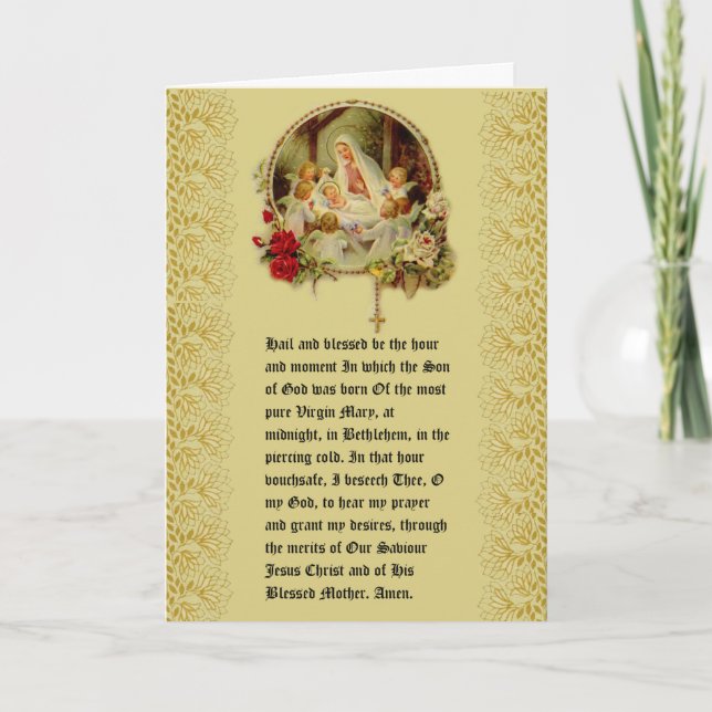 Cartes Pour Fêtes Annuelles Sainte Vierge Marie Jésus Sainte Prière Rosaire (Devant)