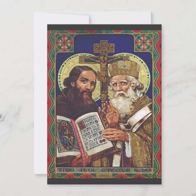 Cartes Pour Fêtes Annuelles Saints Cyrille et Méthode Patrons de l'Europe (Devant)