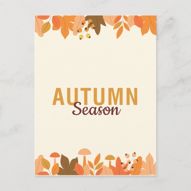 Cartes Pour Fêtes Annuelles Saison automnale mignonne avec Feuille (Devant)