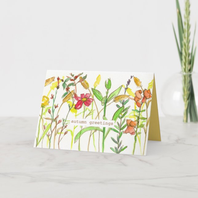 Cartes Pour Fêtes Annuelles Saison d'automne de Thanksgiving Fleurs sauvages o (Devant)