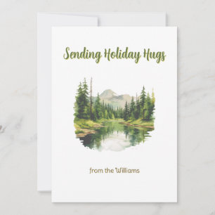 Cartes Pour Fêtes Annuelles Saison de Noël Vacances Mountain Water Lake