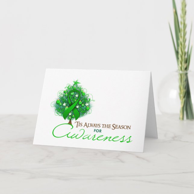 Cartes Pour Fêtes Annuelles Saison de sensibilisation au carbone vert (Devant)