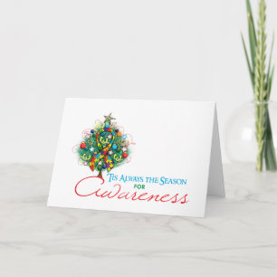 Cartes Pour Fêtes Annuelles Saison de sensibilisation au Ruban de carbone