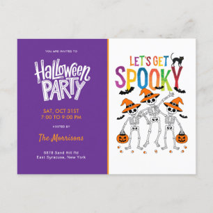 Cartes Pour Fêtes Annuelles Saison Éffrayante Vibrante Halloween Party Invitat