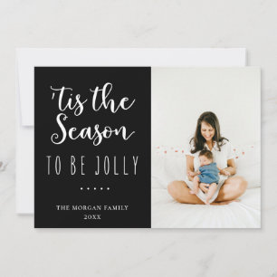 Cartes Pour Fêtes Annuelles Saison Être Jolly Noir Vacances Photo