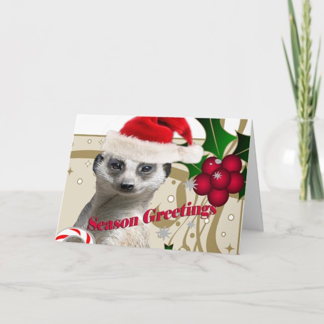 Cartes Pour Fêtes Annuelles Saison Meerkat de salutation (Devant)
