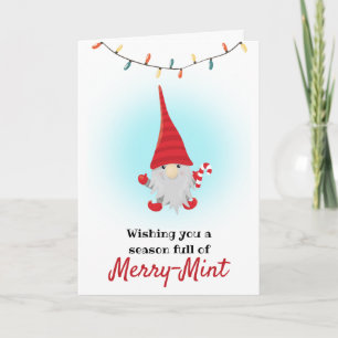 Cartes Pour Fêtes Annuelles Saison mignonne pleine d'Elf à la menthe joyeuse