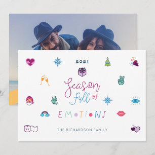 Cartes Pour Fêtes Annuelles Saison pleine d'émotions Amusants Noël Emoji Photo